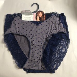 Kathy Ireland 2 Pack Lace Brief 1X